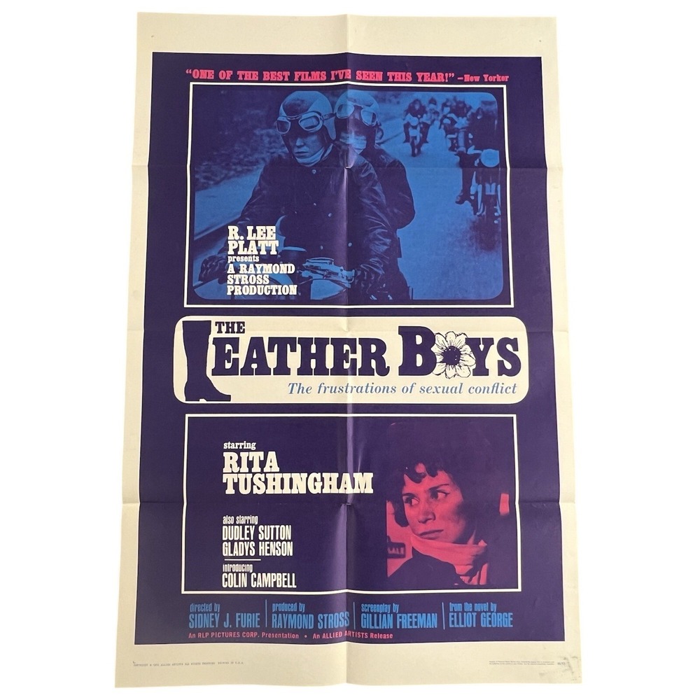 THE LEATHER BOYS 1966 ORIGINAL 27X41 1ST RELEASE MOVIE POSTER RITA TUSHINGHAM